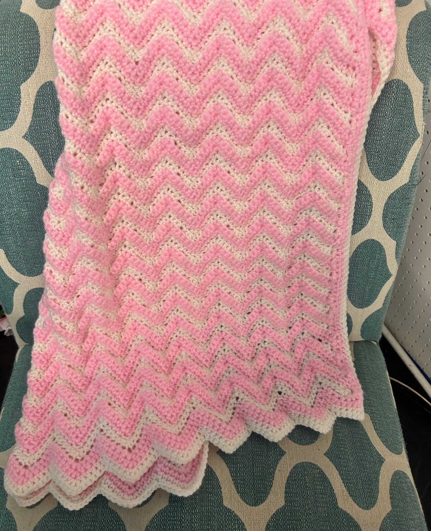 Pink Crochet Baby Blanket