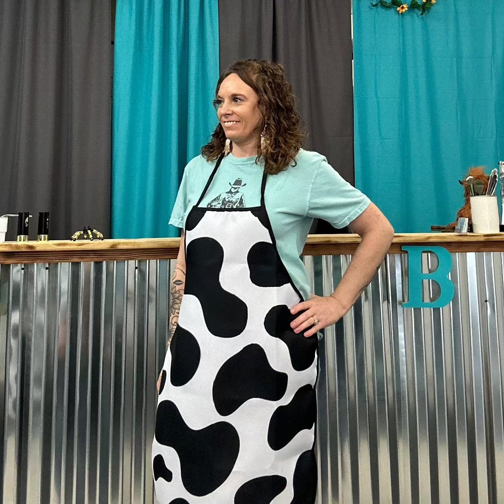 Cow Print Apron