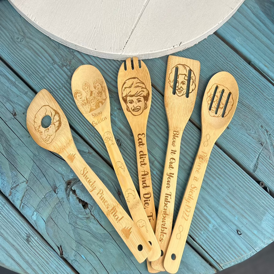 Stay Golden Wooden Utensils