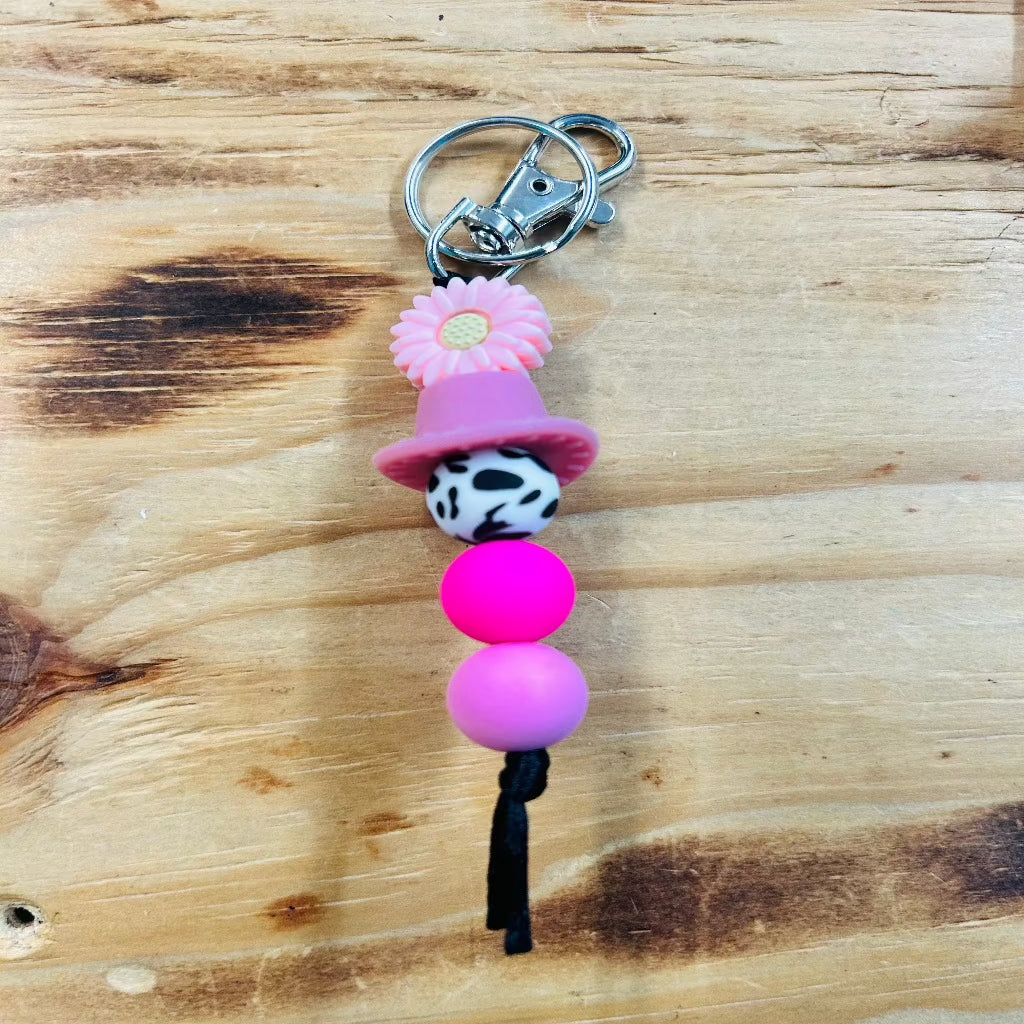 Pink Daisy Keychain