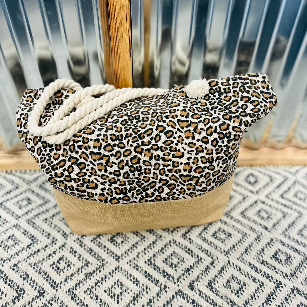 Leopard Print Beach Bag