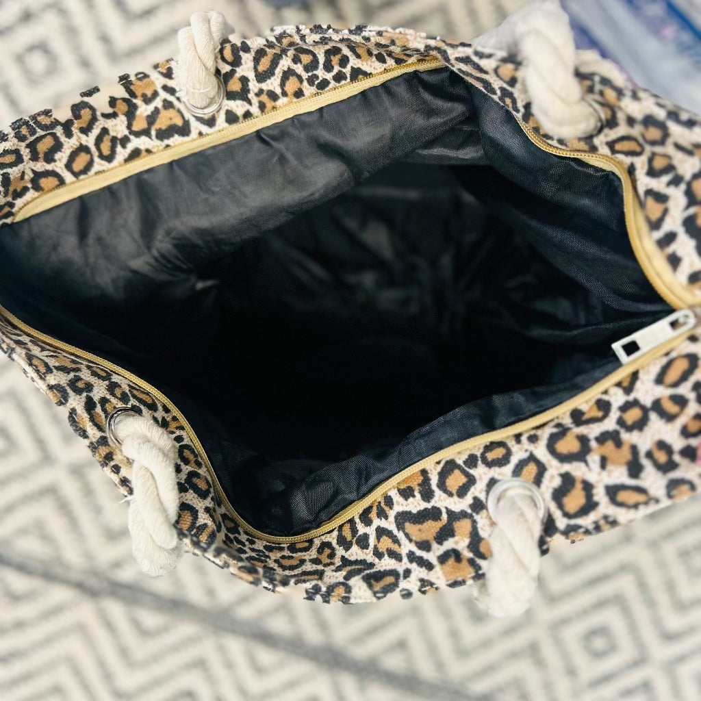 Leopard Print Beach Bag