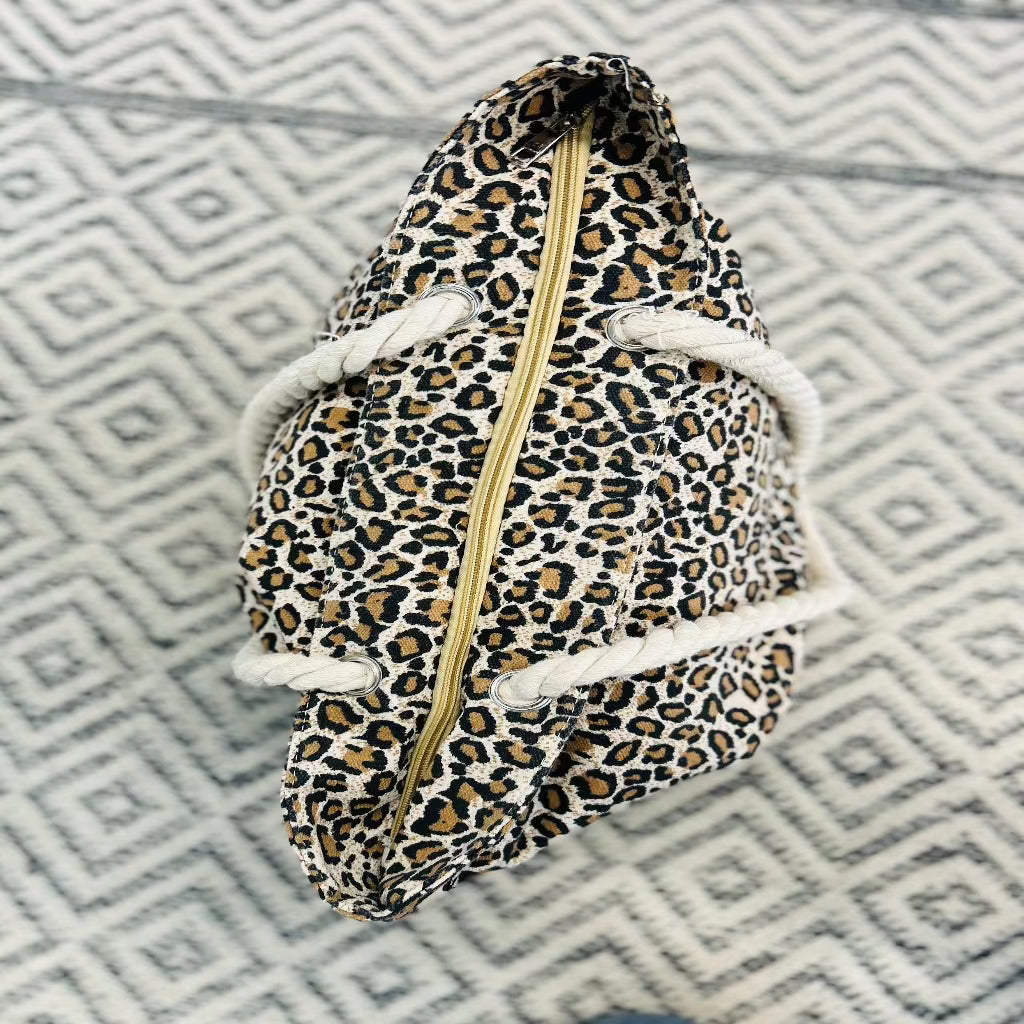 Leopard Print Beach Bag