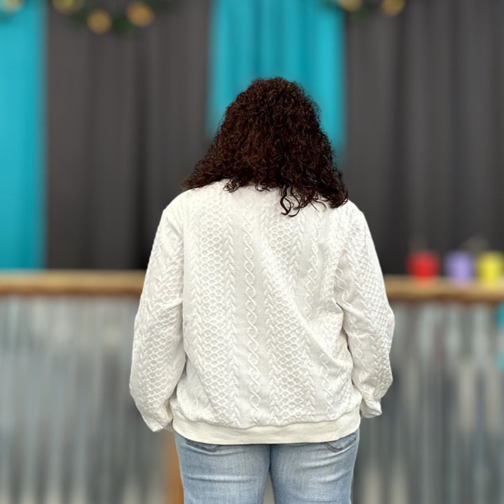 White Quarter Zip Pullover