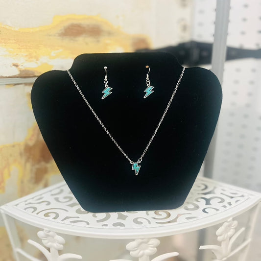 Electric Bolt Necklace Set