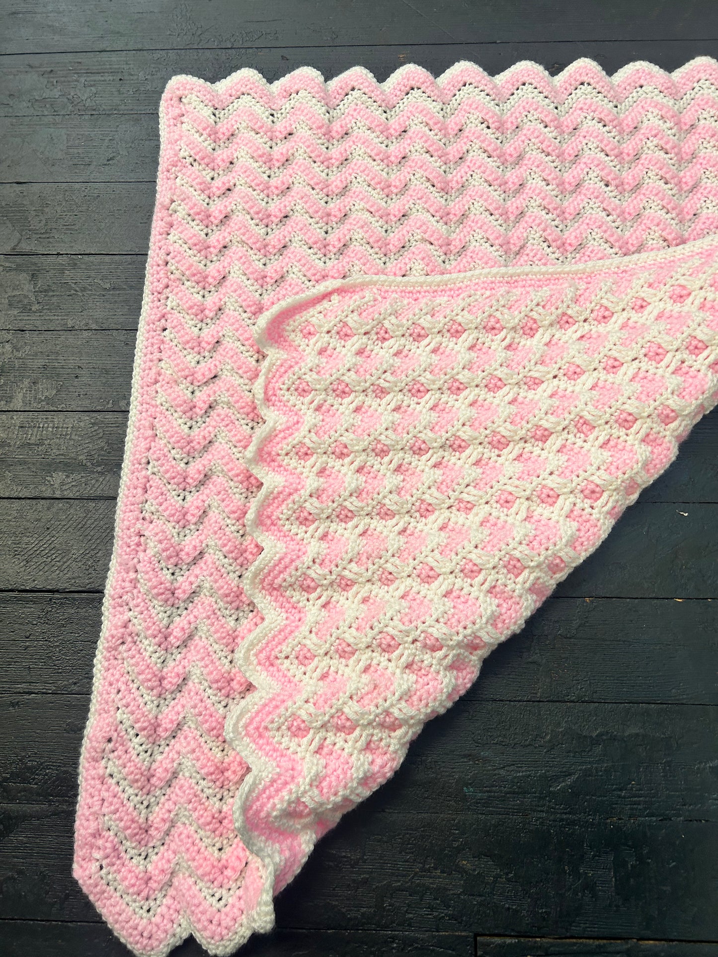 Pink Crochet Baby Blanket