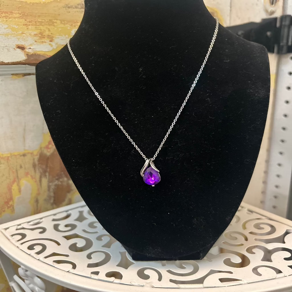 Purple Pendant Necklace