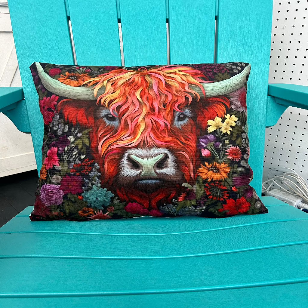 Justin Floral Cow Pillow