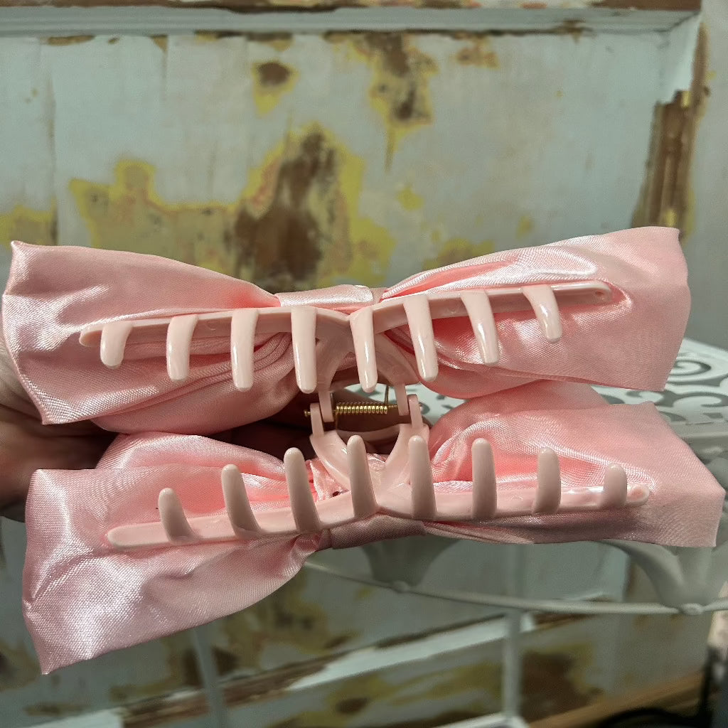 Pink Bow Hair Claw