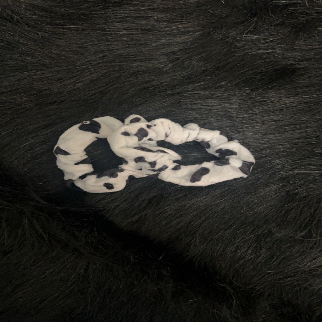 Cow Print Hair Scrunchie