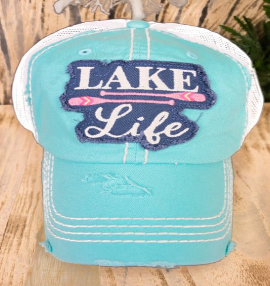 Distressed Mint Blue Lake Life