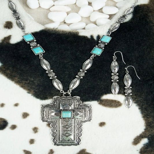 Queen cross Necklace Set