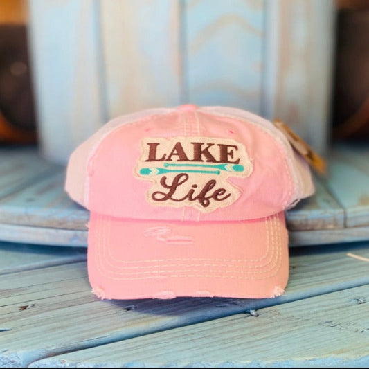 Distressed Pink Lake Life