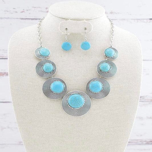 Blue Tortoise Necklace Set